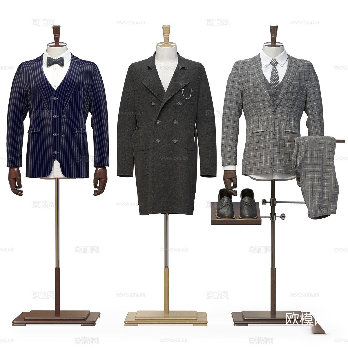 新中式 男士服饰模特3d模型下载（渲染图1）