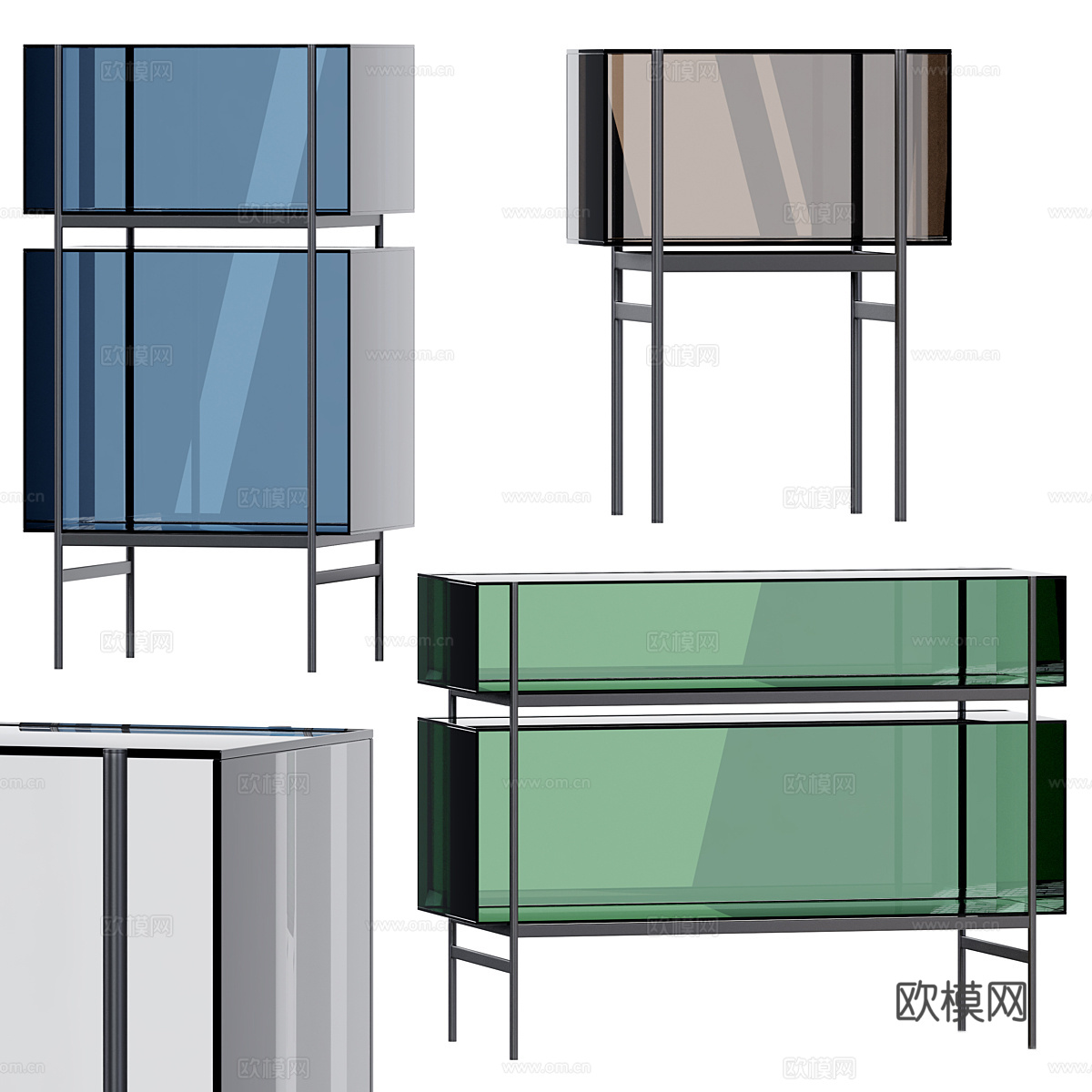 意式 Archiproducts LYN 玻璃和钢制展示柜3d模型