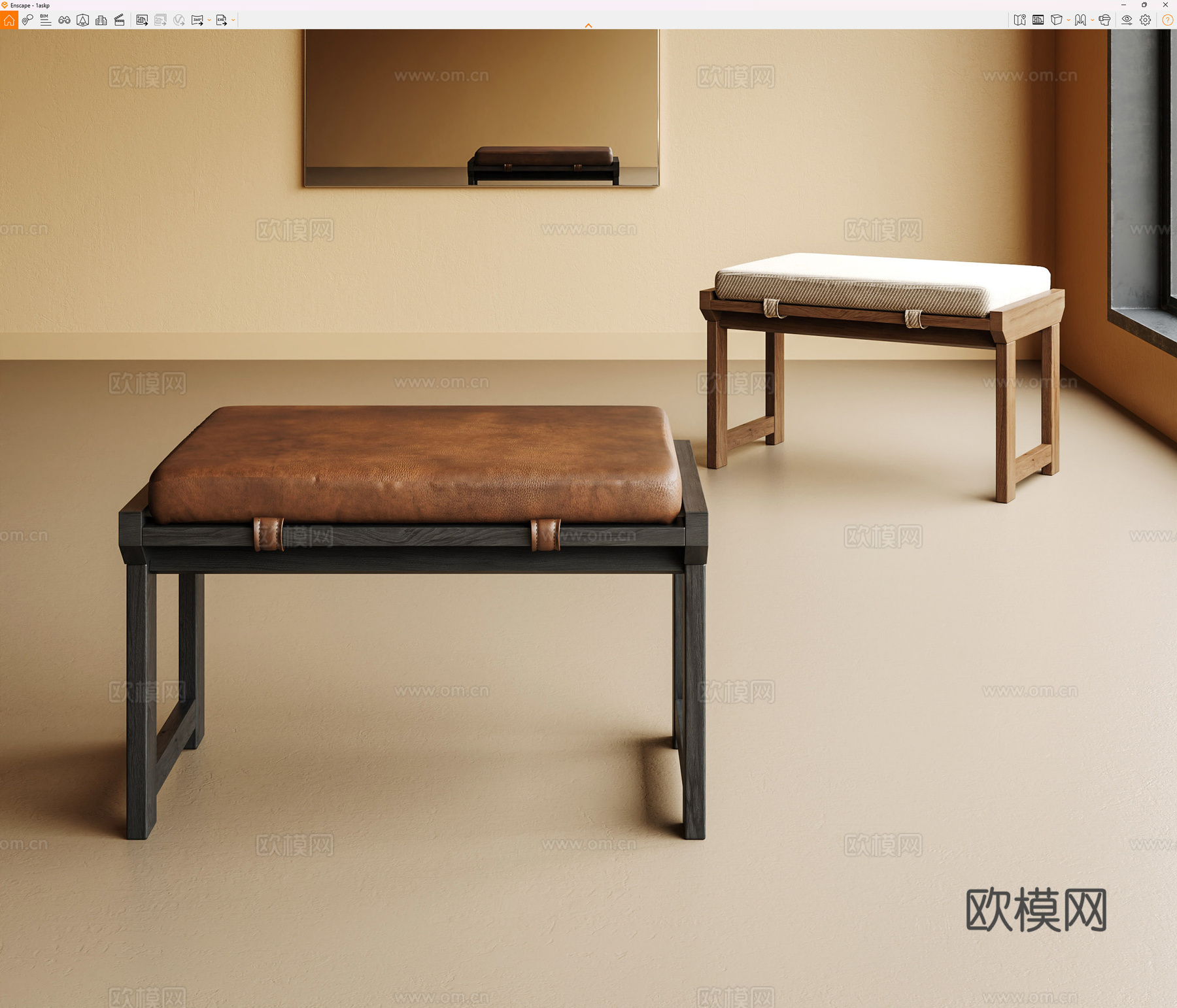 现代茶几 茶几 边几 方形茶几 亚克力茶几su模型