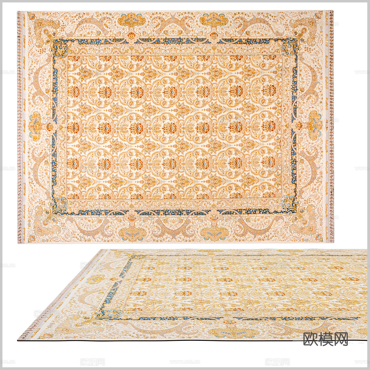 美式地毯 欧式地毯 古典地毯 民宿地毯 东南亚地毯 复古地毯su模型下载（渲染图1）