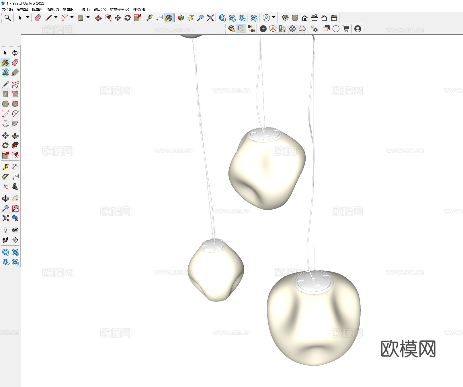 侘寂风吊灯 奶油风吊灯 杜邦纸吊灯 床头吊灯 吧台吊灯 卧室su模型