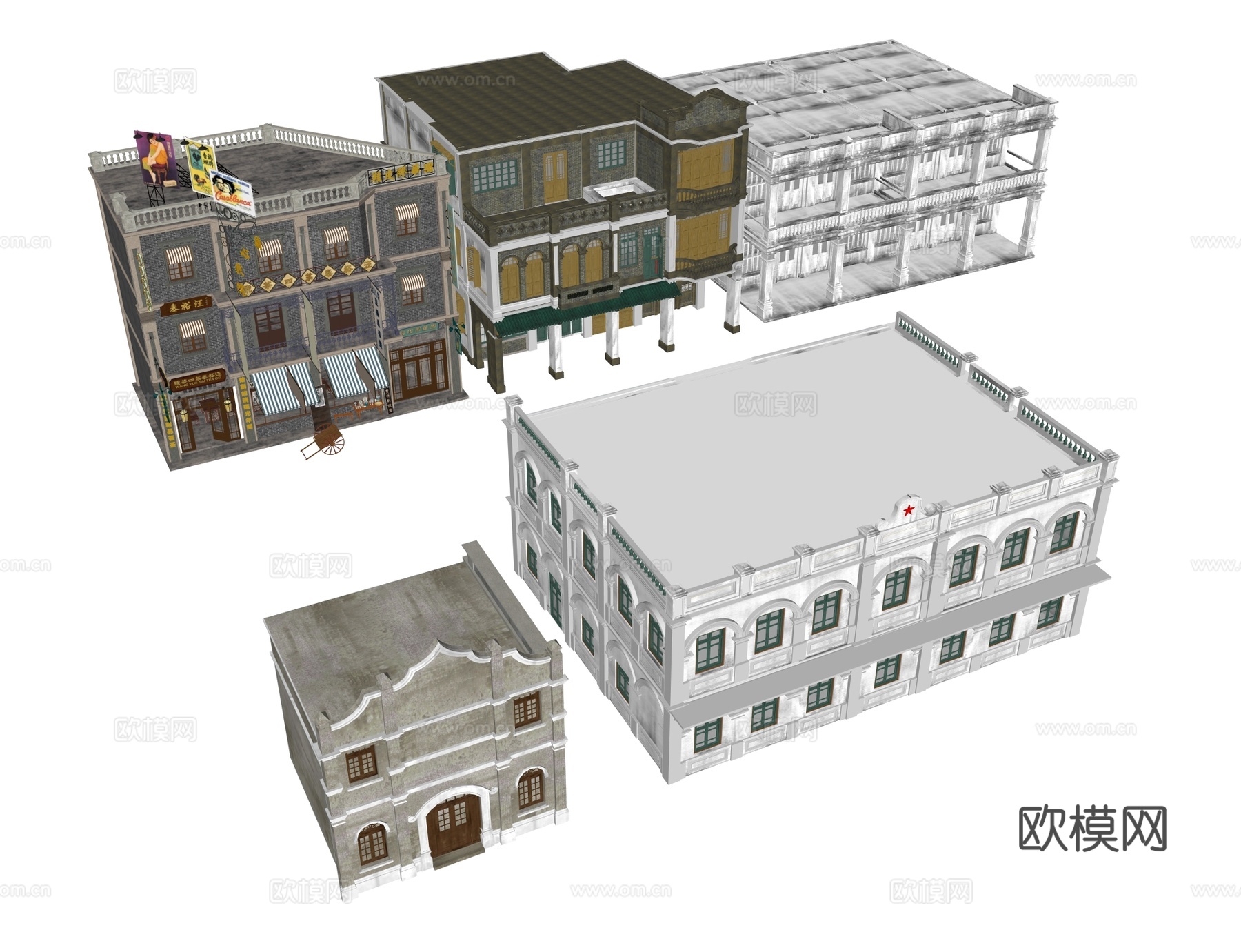 民国 建筑 风格建筑su模型下载（渲染图2）