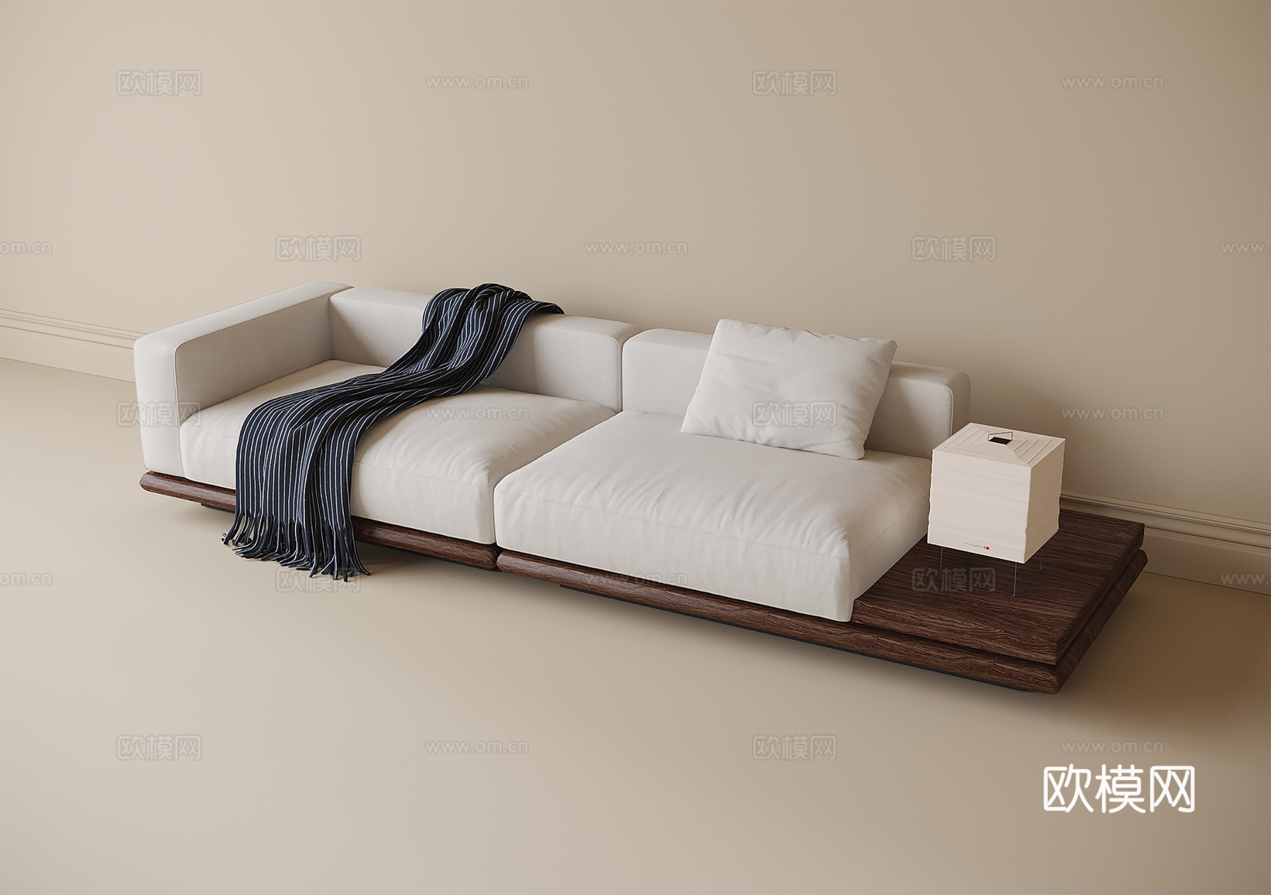 现代双人沙发 直排沙发su模型