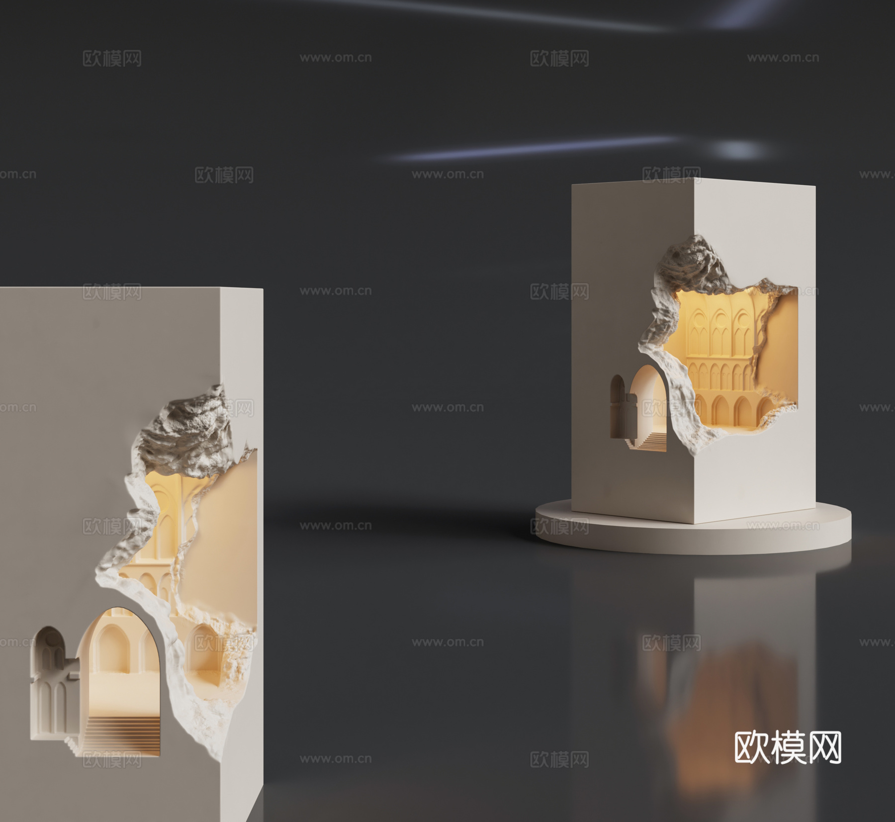 现代石膏壁灯3d模型
