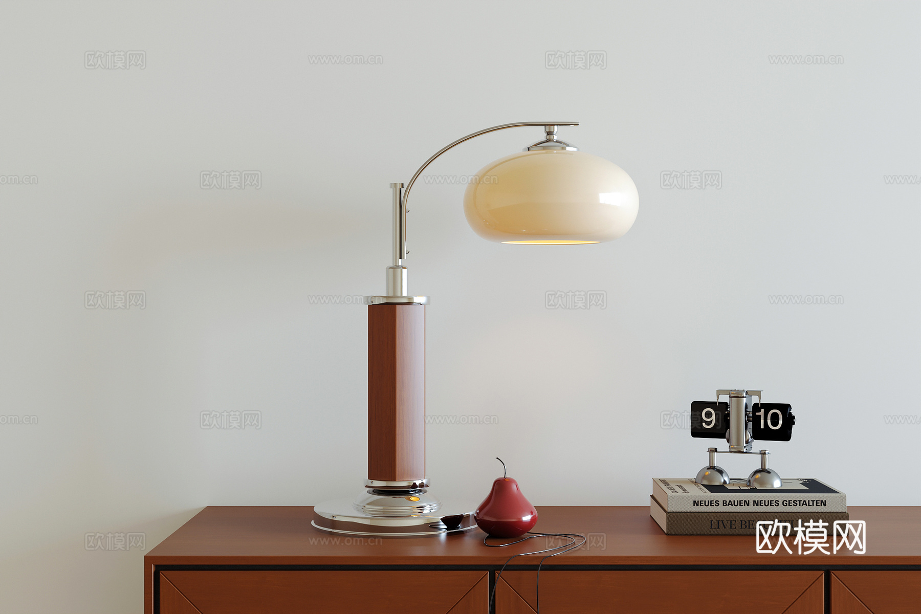 现代中古风台灯3d模型下载