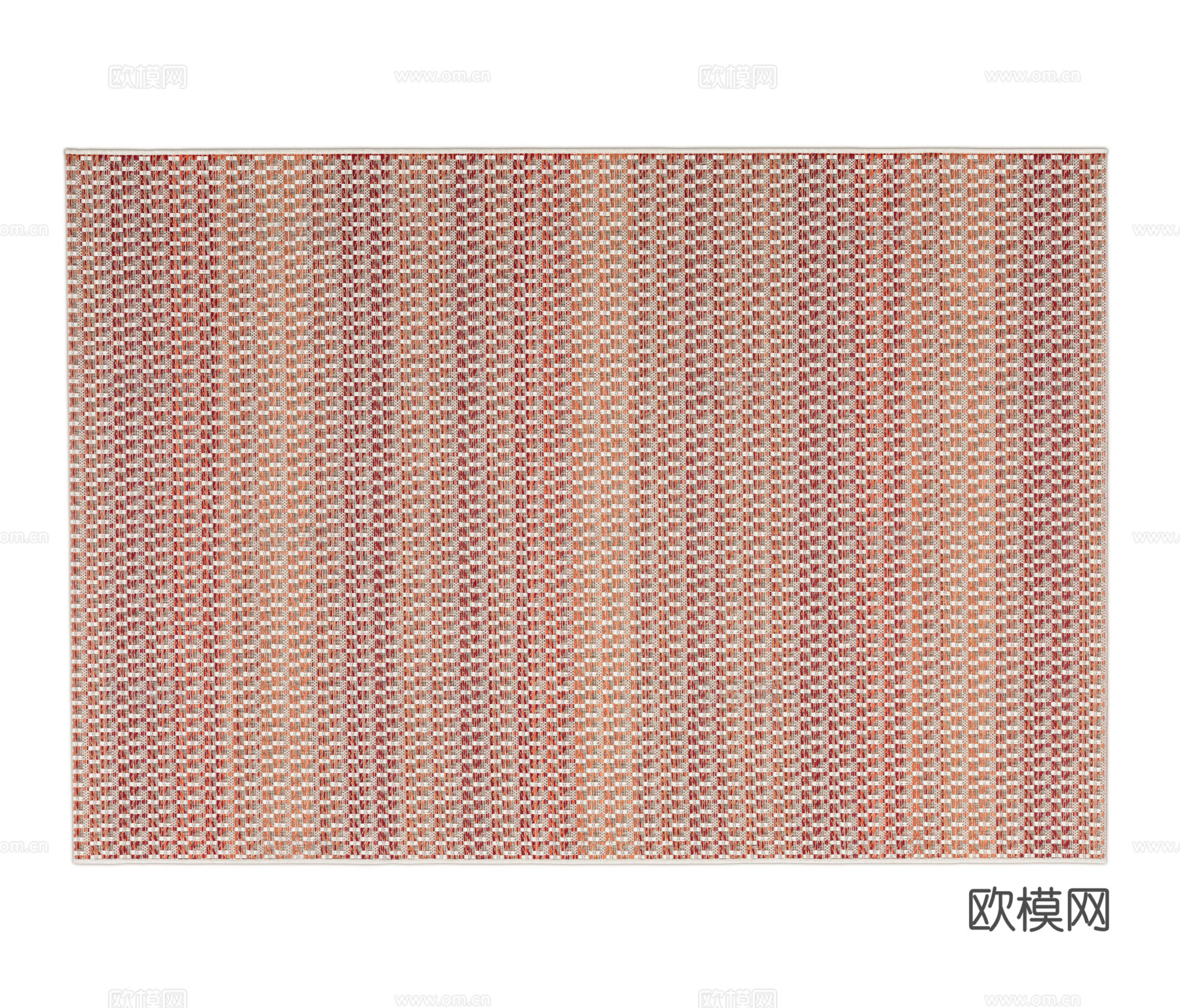 橘红色几何地毯