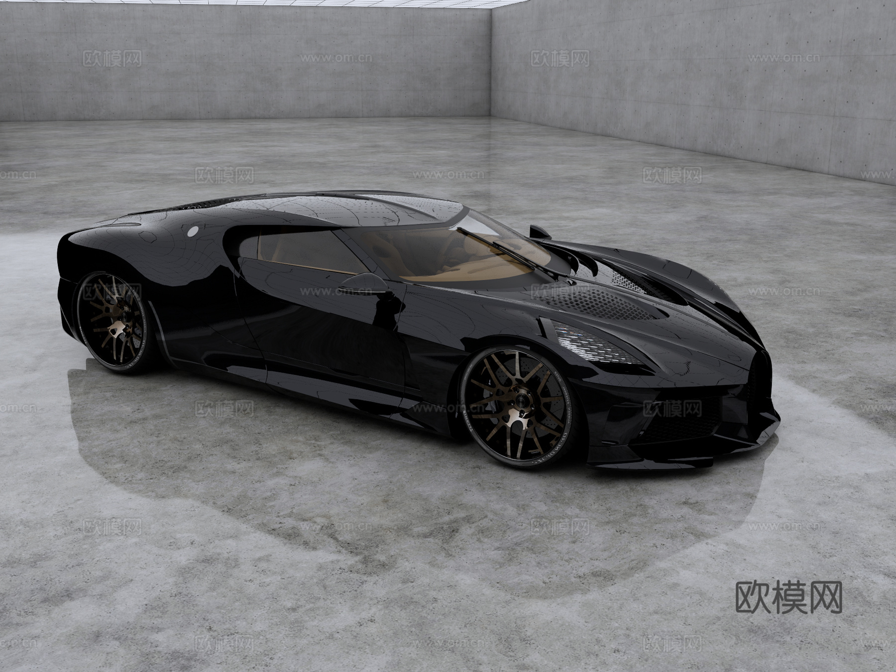 布加迪 La Voiture Noire 超跑 黑夜之声su模型