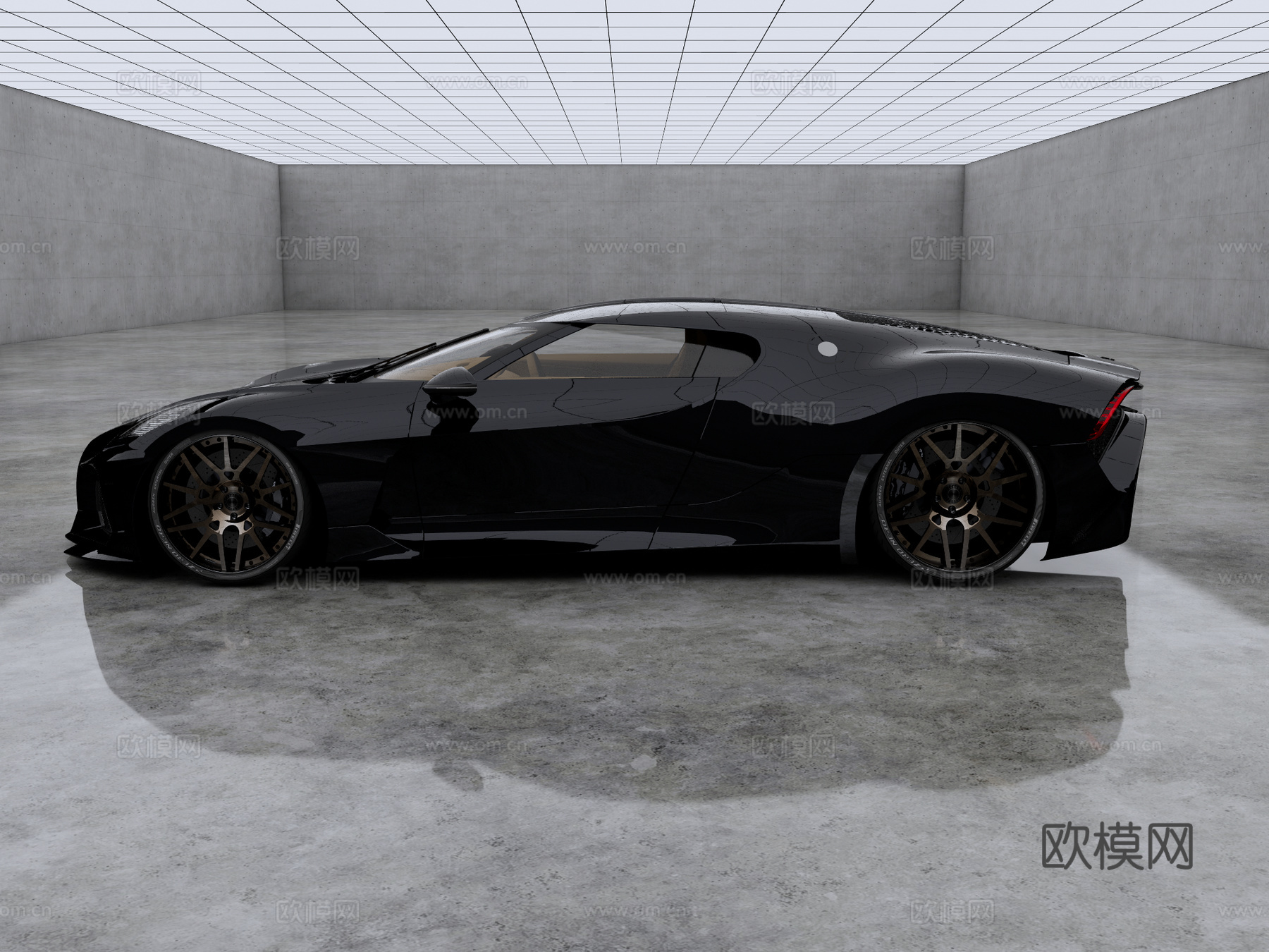 布加迪 La Voiture Noire 超跑 黑夜之声su模型