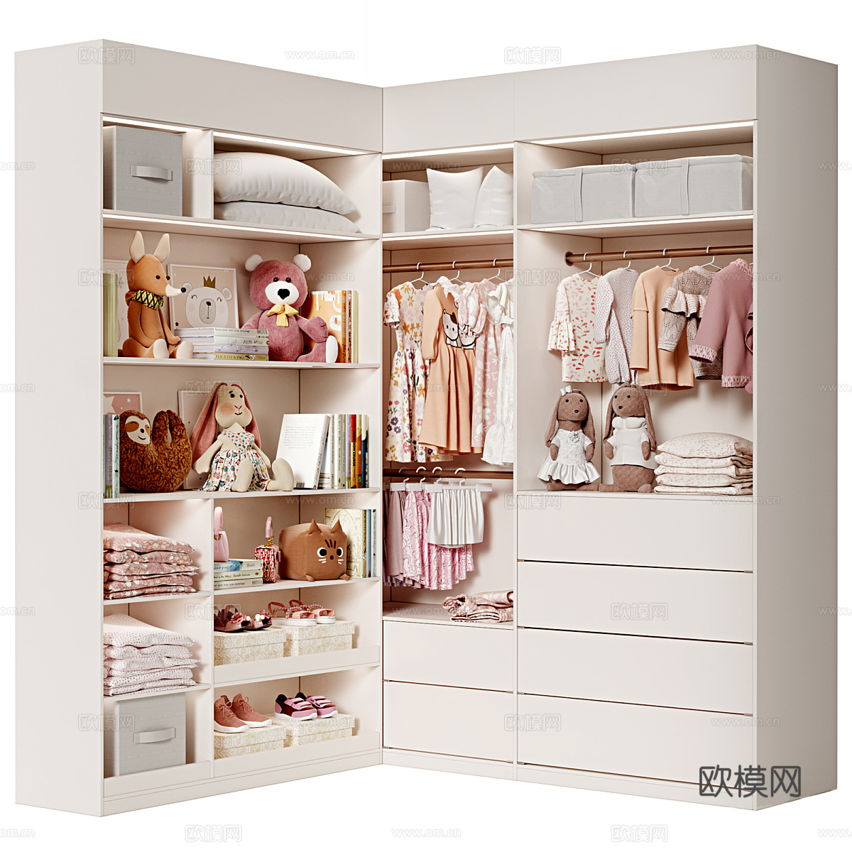 现代儿童衣柜3d模型