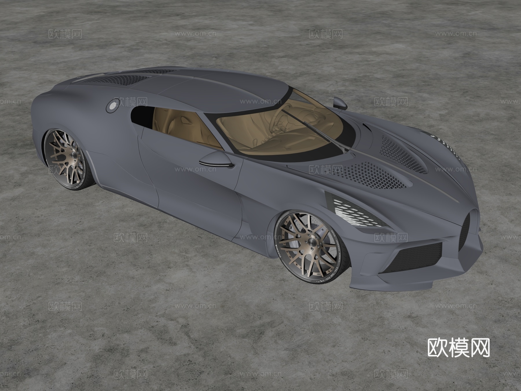 布加迪 La Voiture Noire 超跑 黑夜之声su模型