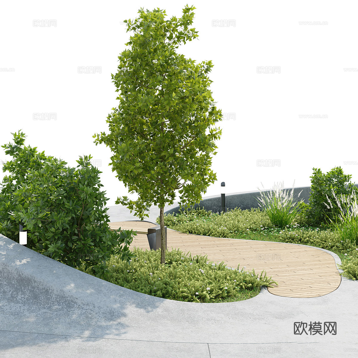 新中式广场公园景观3d模型