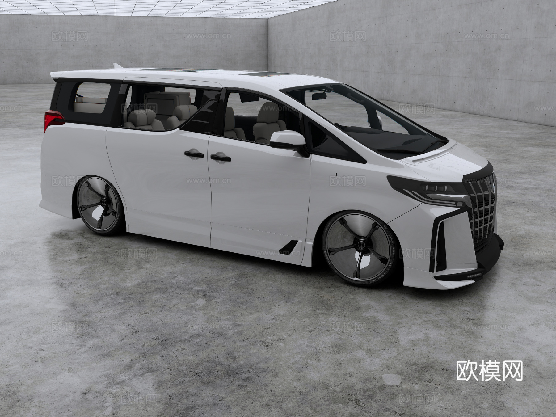 丰田 埃尔法行政版 MPV 行政车 豪华车su模型