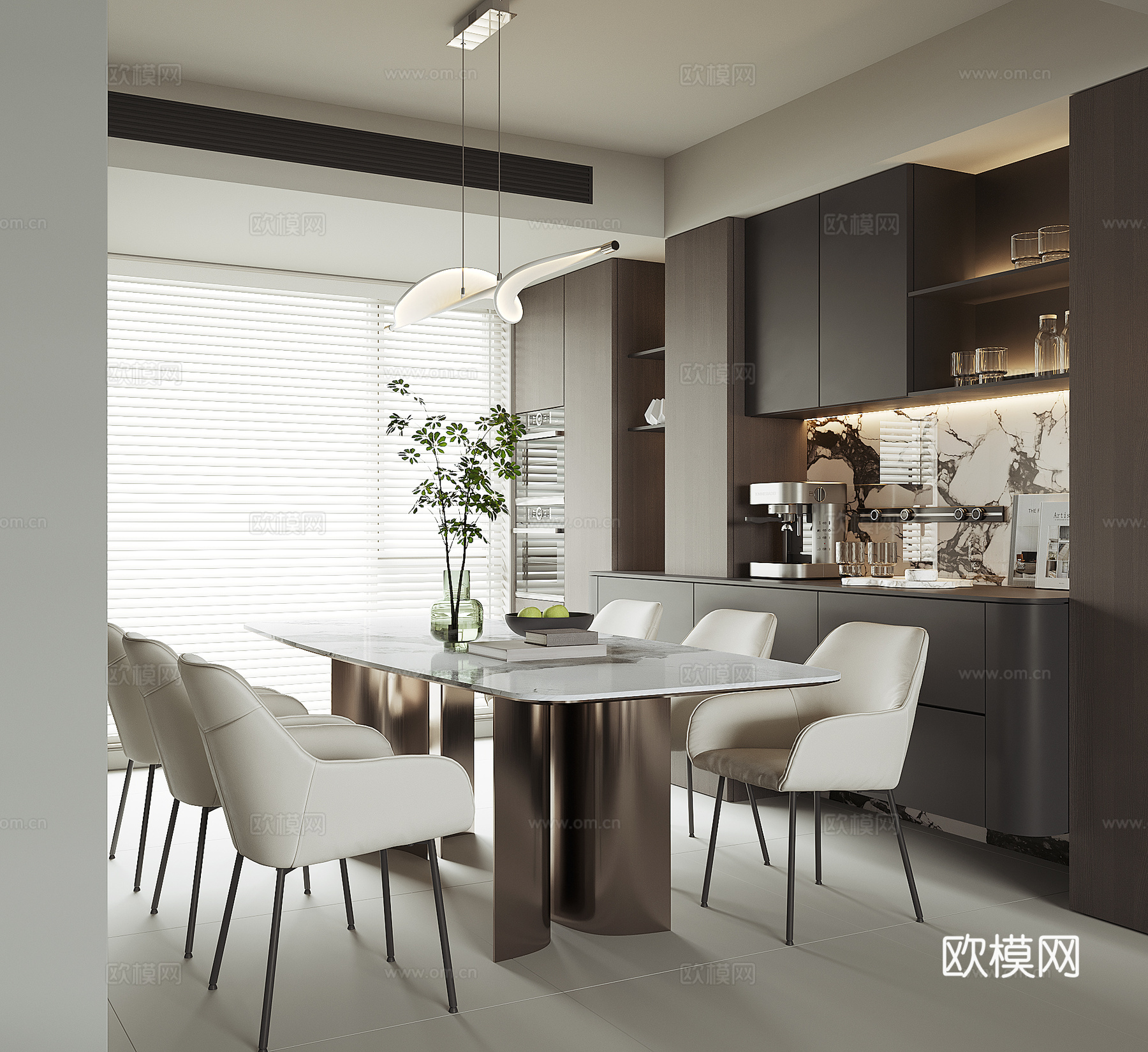 现代家居餐厅3d模型