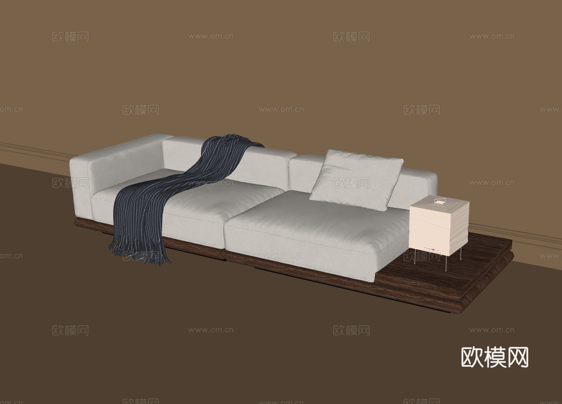 现代双人沙发 直排沙发su模型
