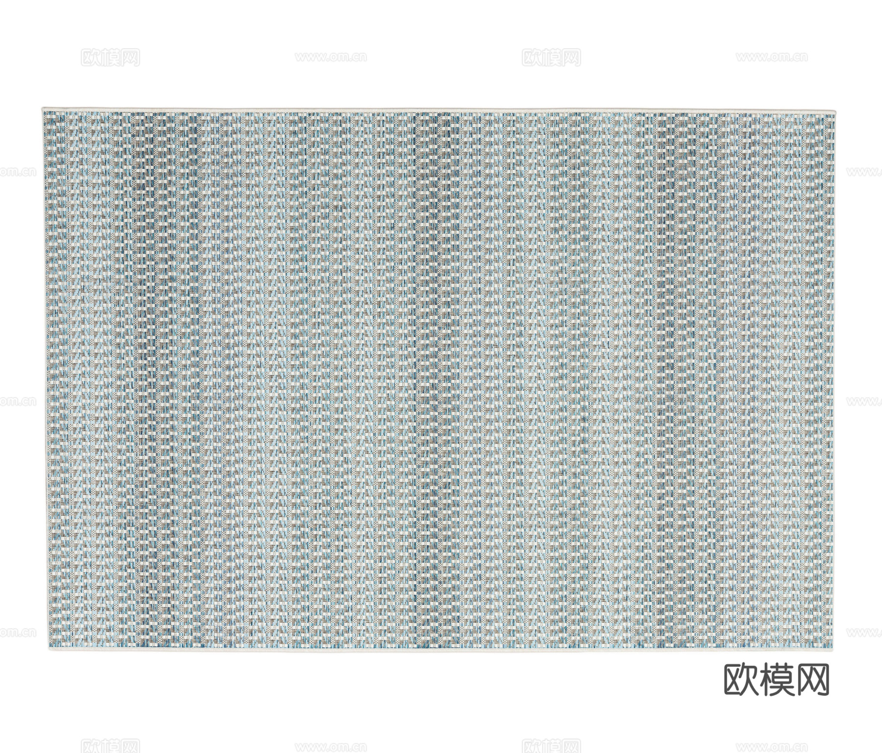 蓝色几何地毯