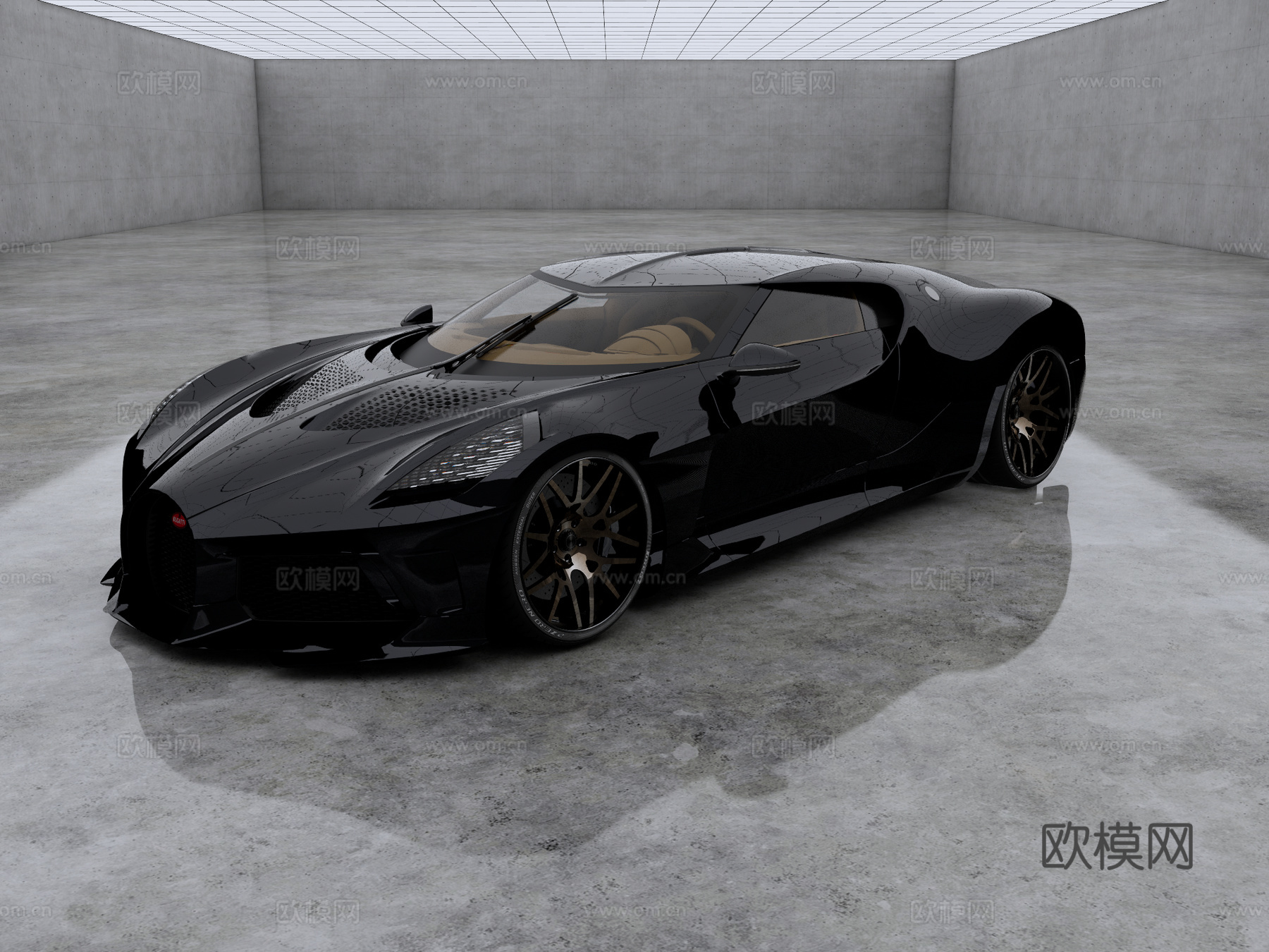 布加迪 La Voiture Noire 超跑 黑夜之声su模型