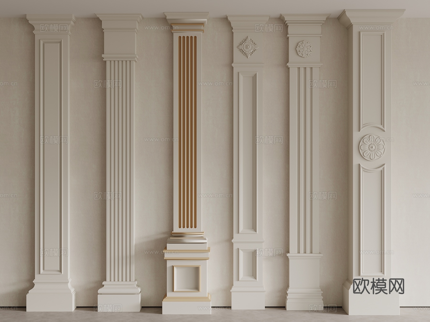 欧式柱子 罗马柱 简欧罗马柱 石膏柱3d模型