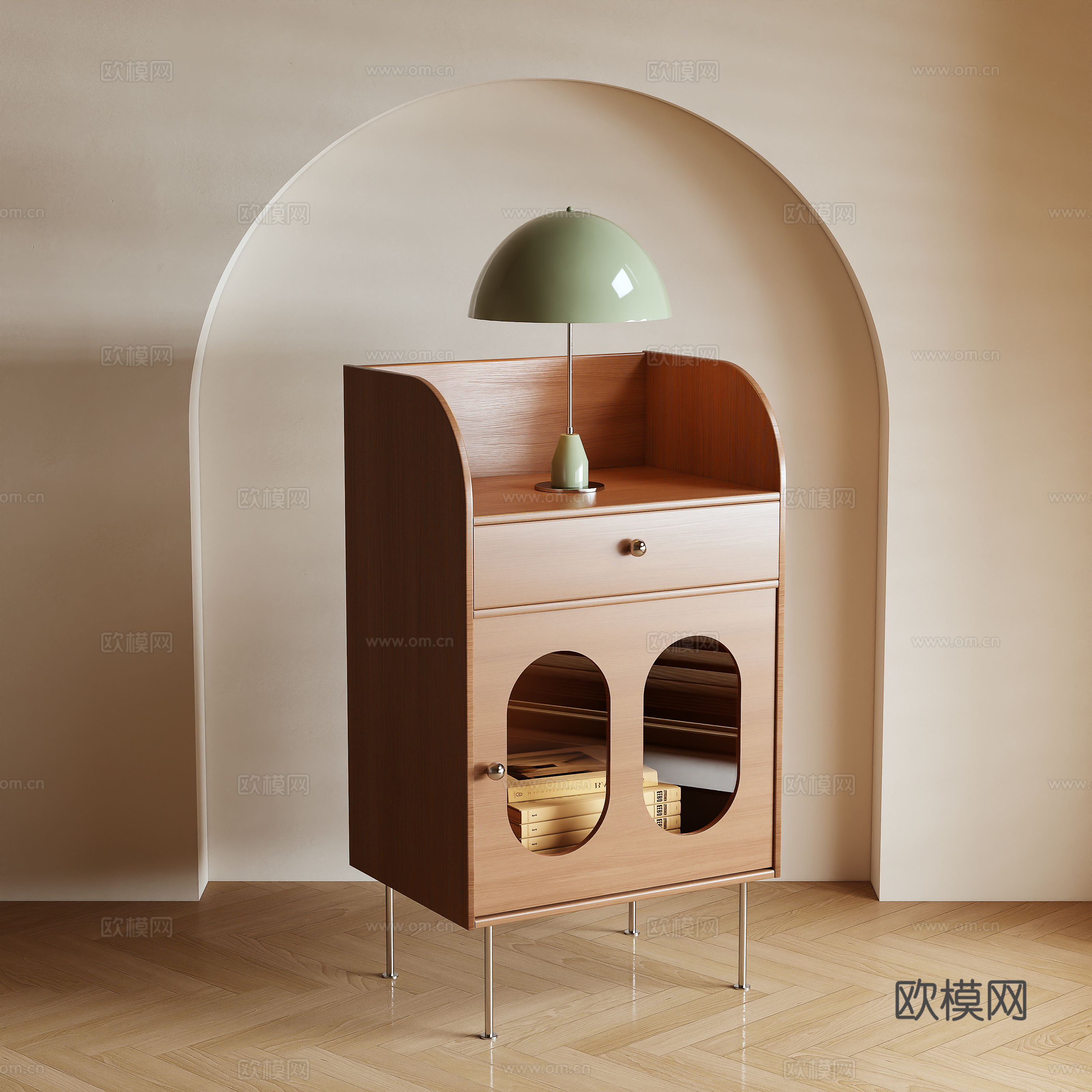 原木风储物柜3d模型