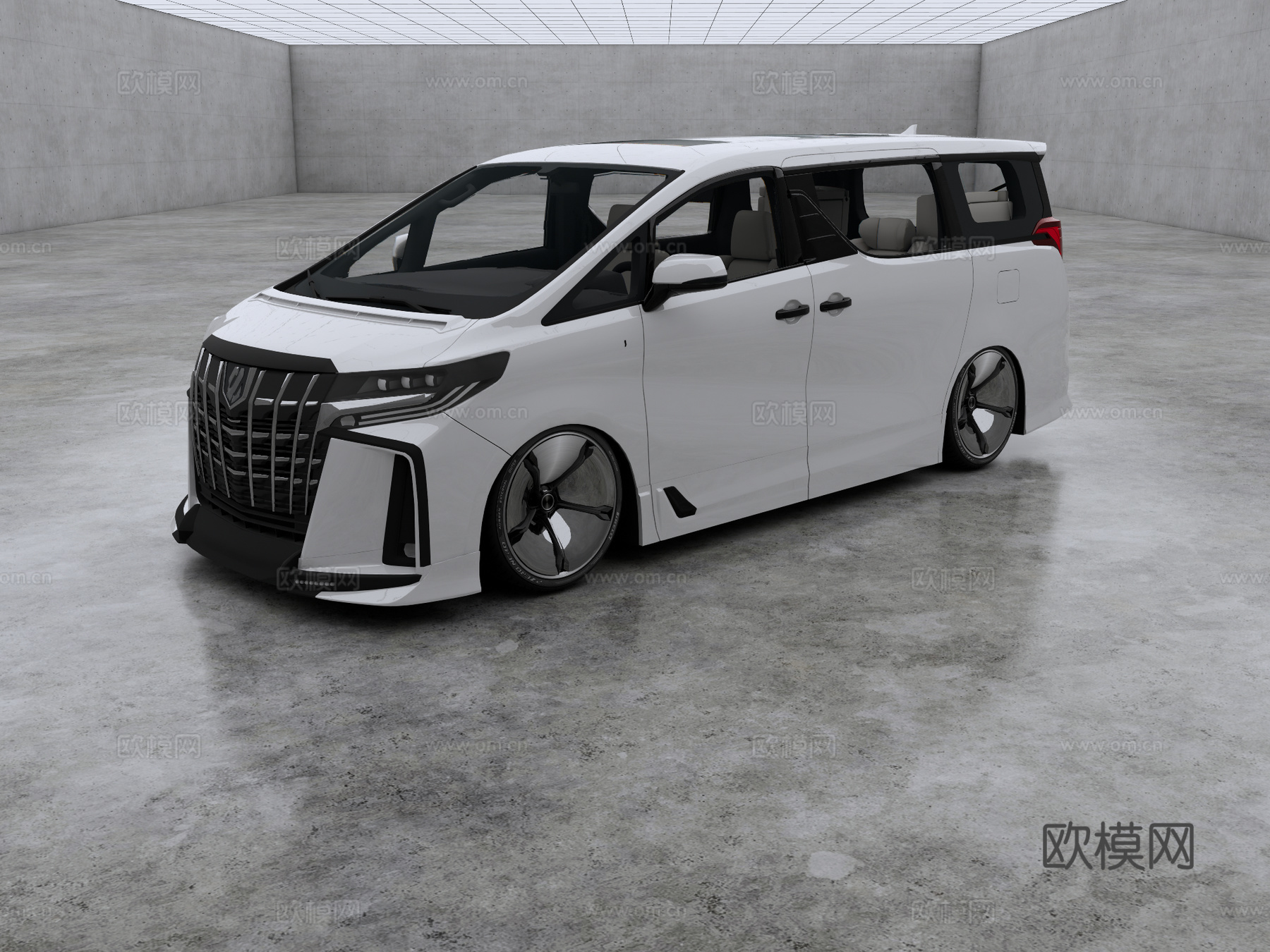 丰田 埃尔法行政版 MPV 行政车 豪华车su模型