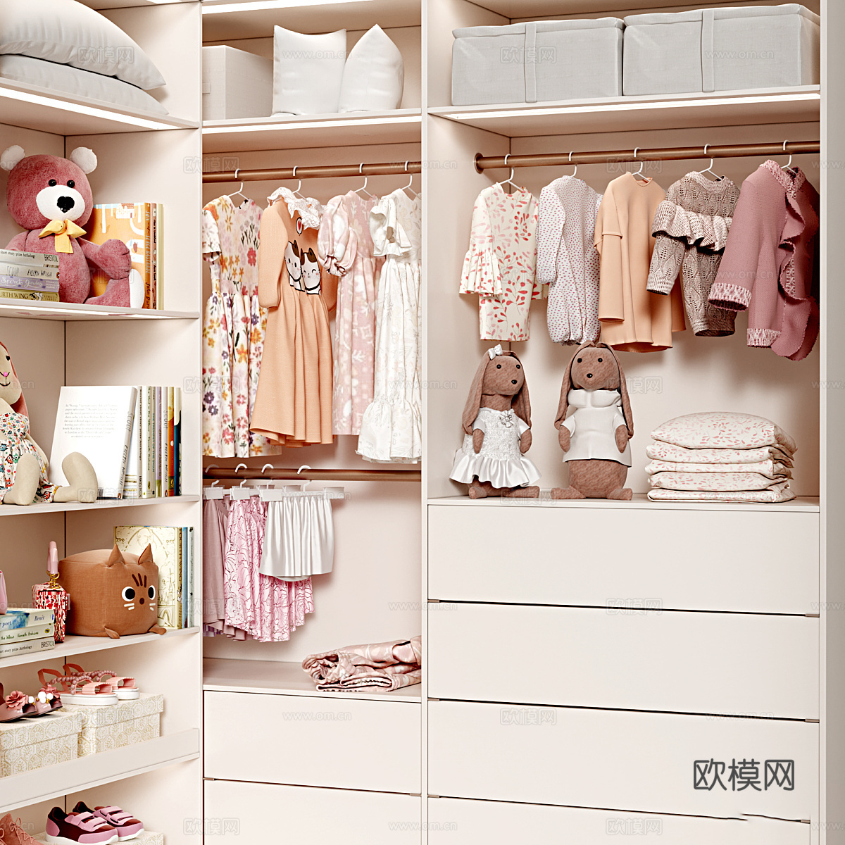 现代儿童衣柜3d模型
