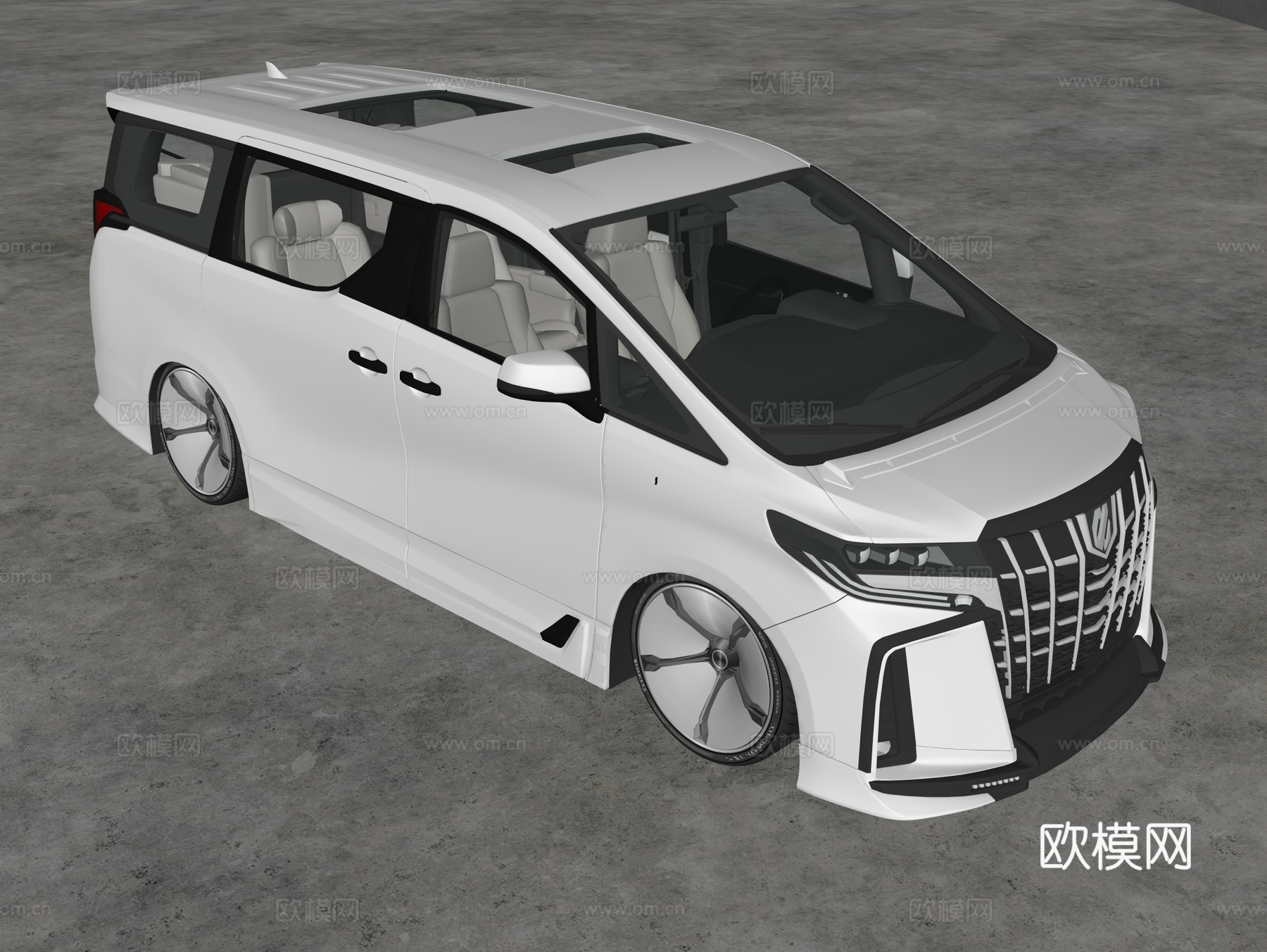 丰田 埃尔法行政版 MPV 行政车 豪华车su模型