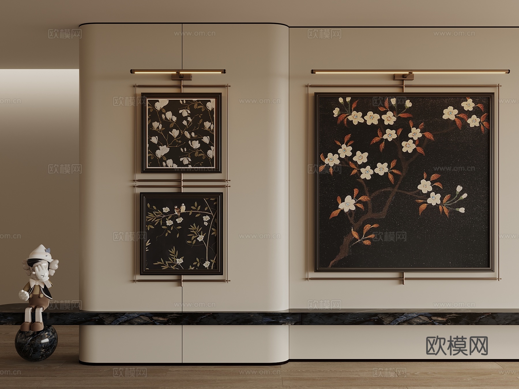 法式中古挂画 装饰画 挂画 画框 客厅挂画3d模型