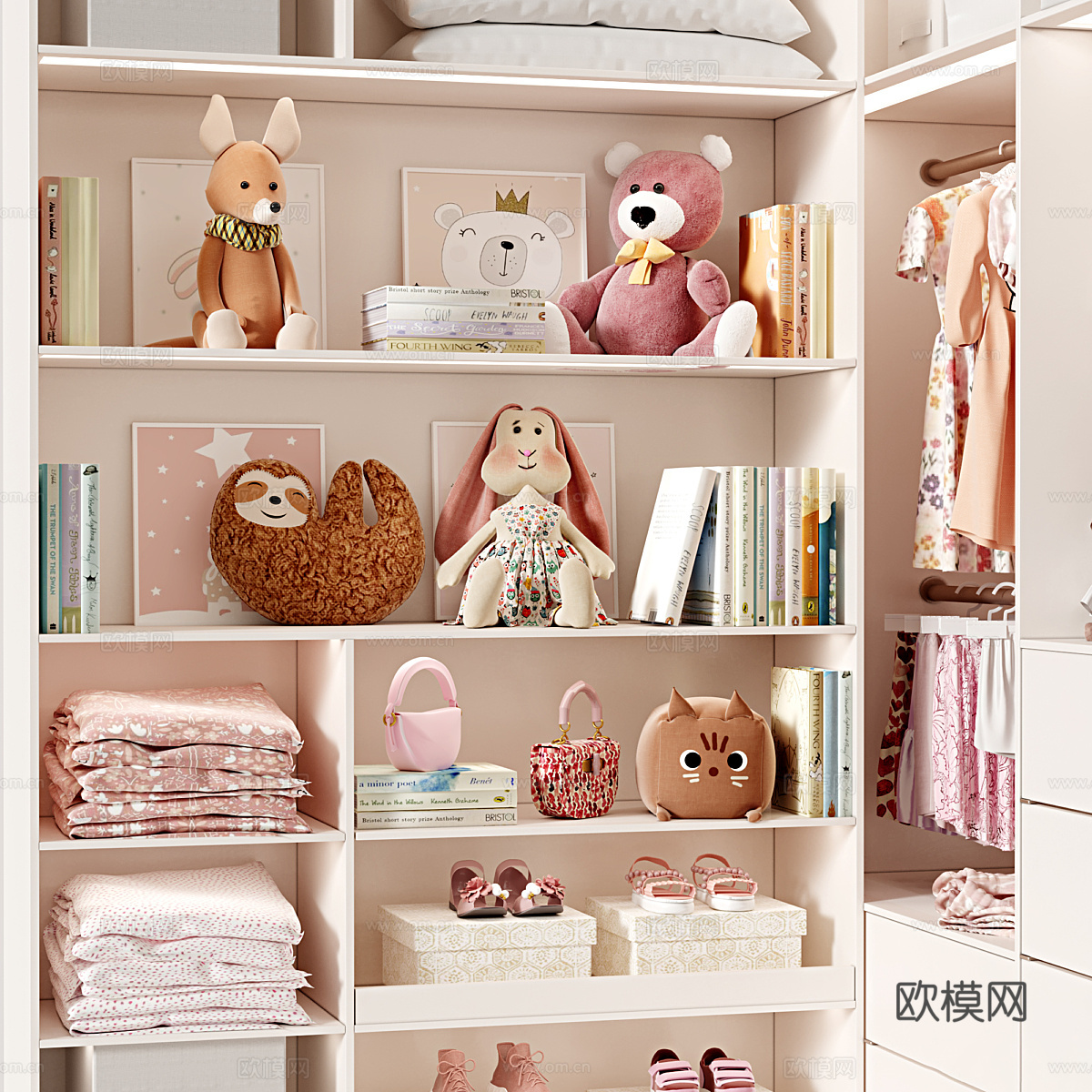 现代儿童衣柜3d模型