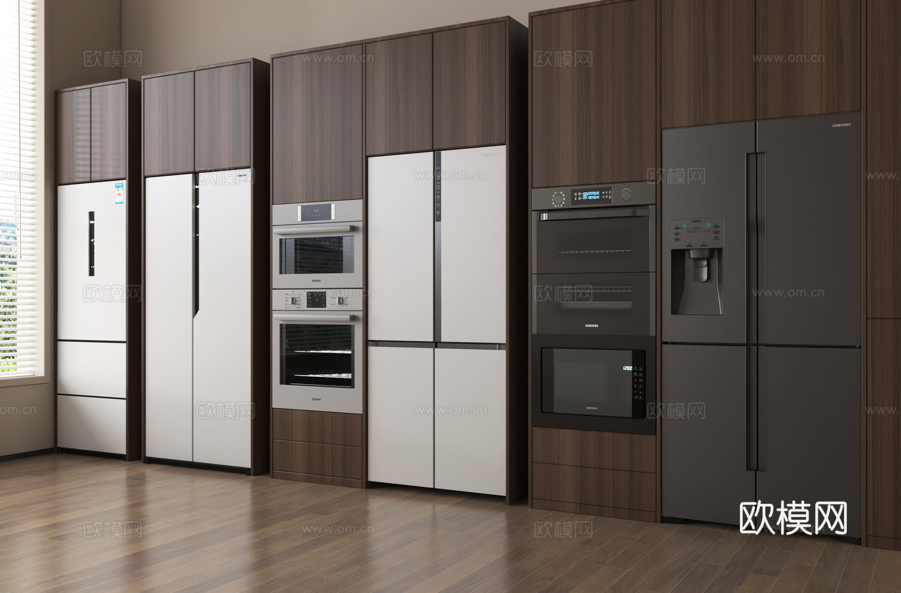 冰箱 双开门冰箱 智能冰箱 烤箱 蒸烤箱su模型