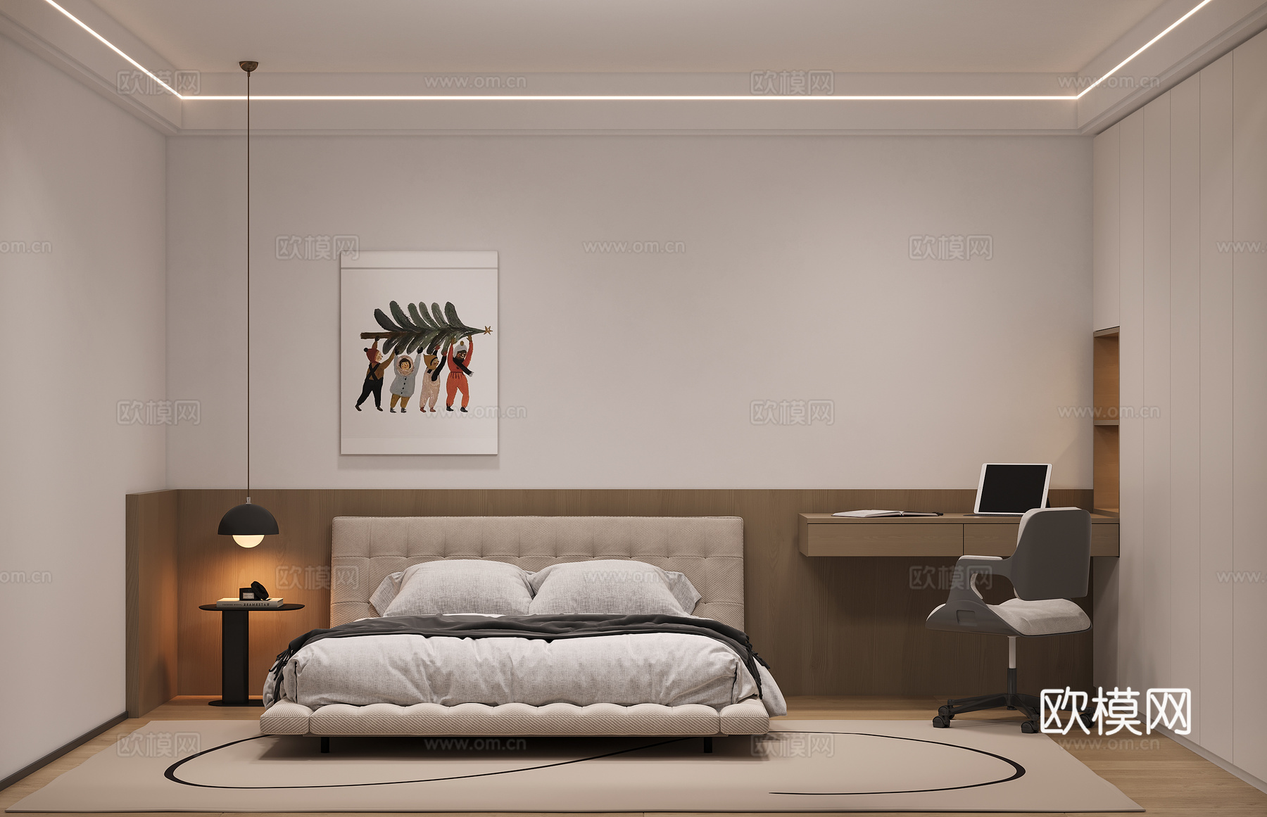 现代家居儿童房3d模型