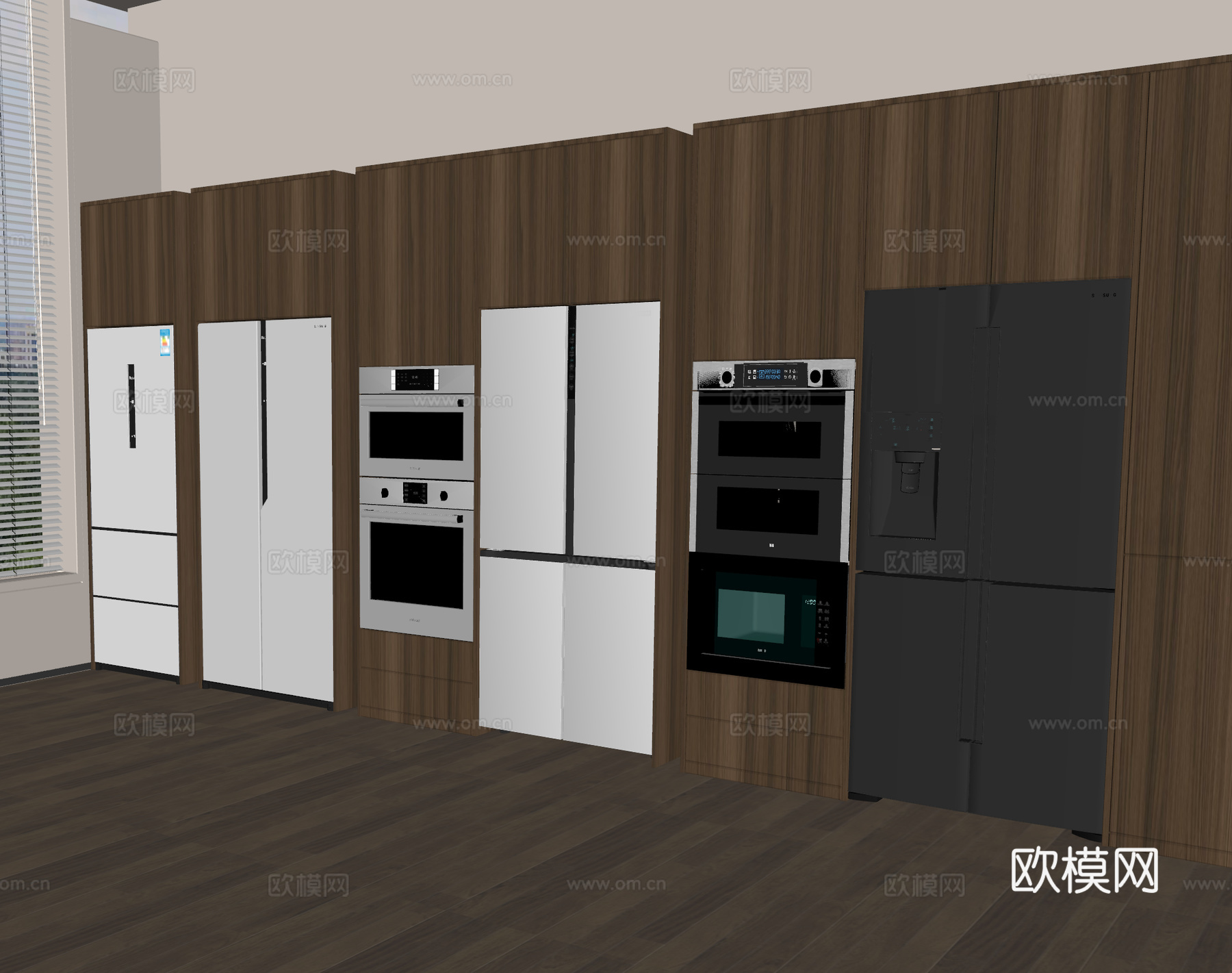 冰箱 双开门冰箱 智能冰箱 烤箱 蒸烤箱su模型