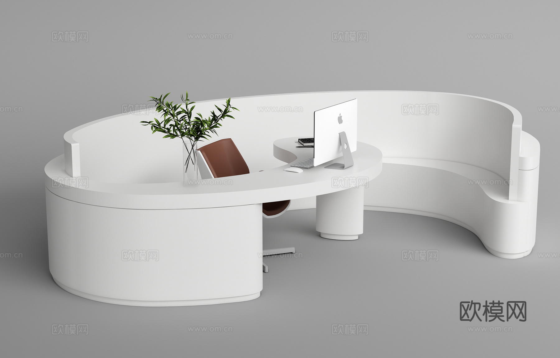 接待台 前台su模型下载（渲染图1）