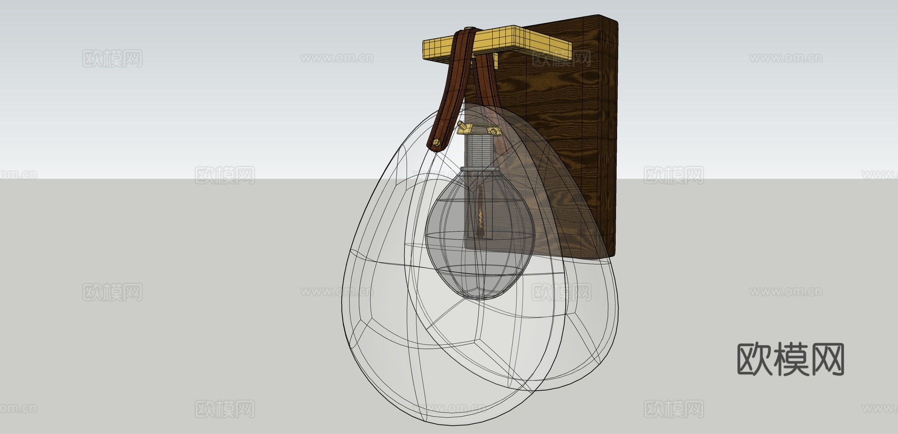 创意壁灯 玻璃壁灯 贝壳壁灯su模型