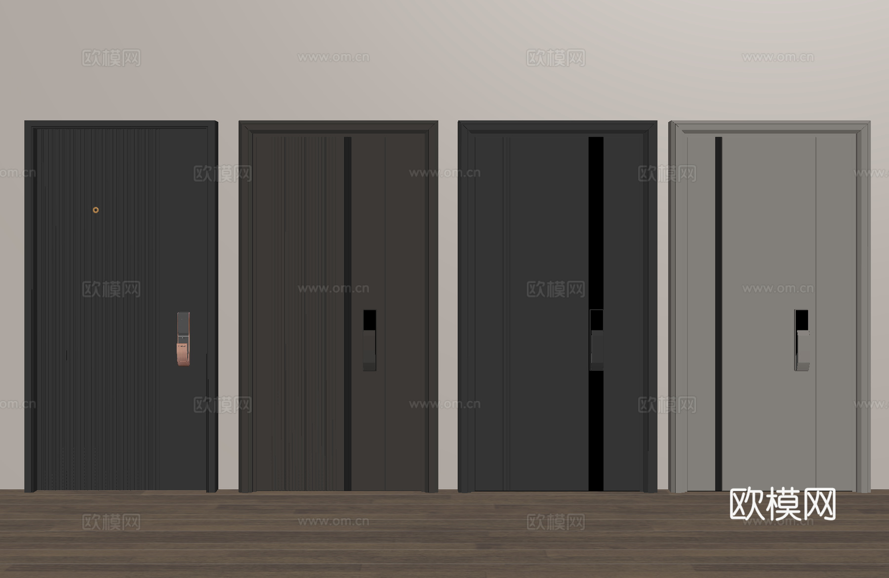 入户门 防盗门 密码门su模型