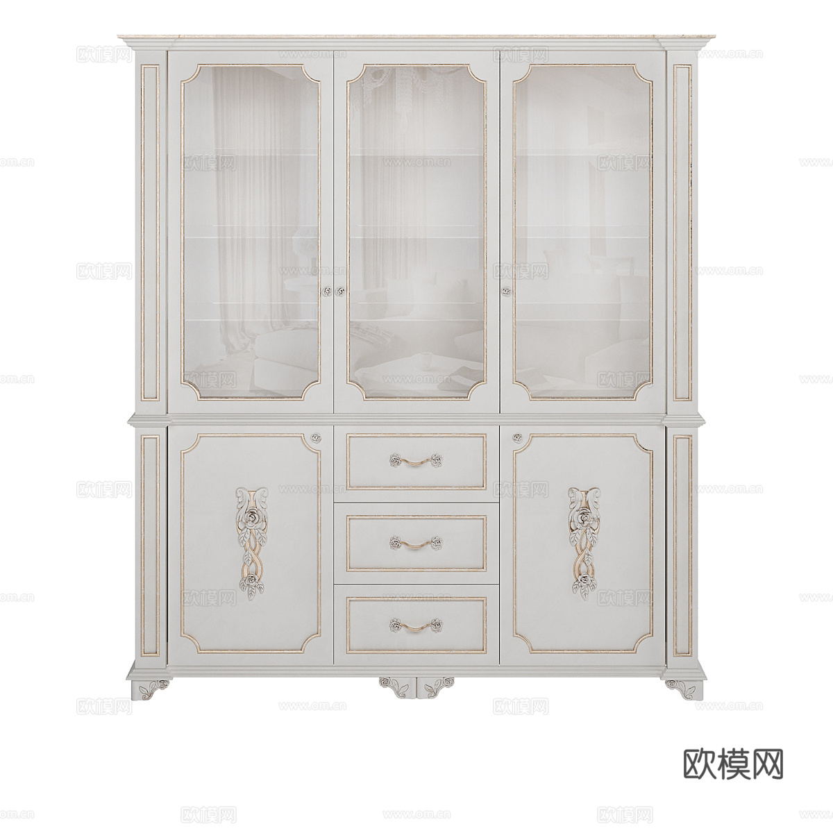 法式餐边柜 酒柜3d模型