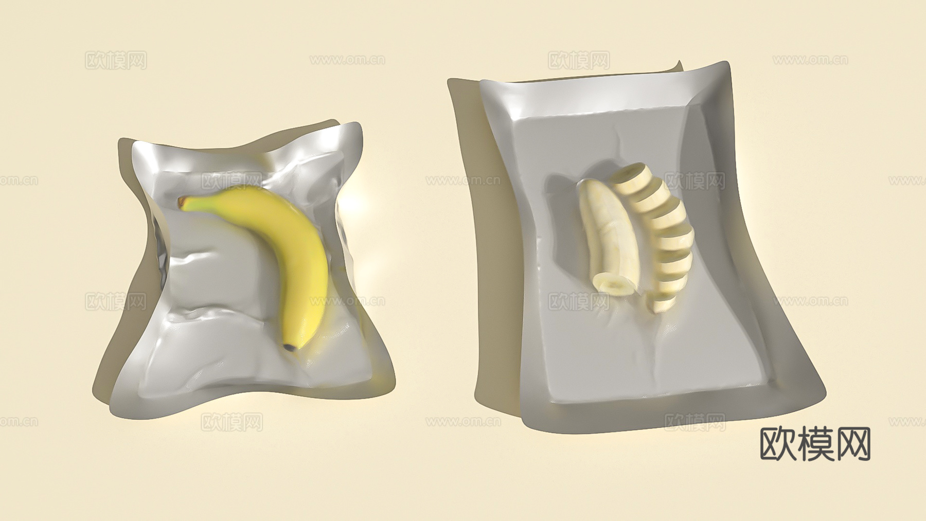 虾仁真空包装小龙虾美食生鲜3d模型