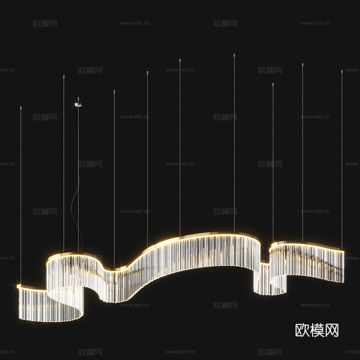 新中式轻奢装饰吊3d模型