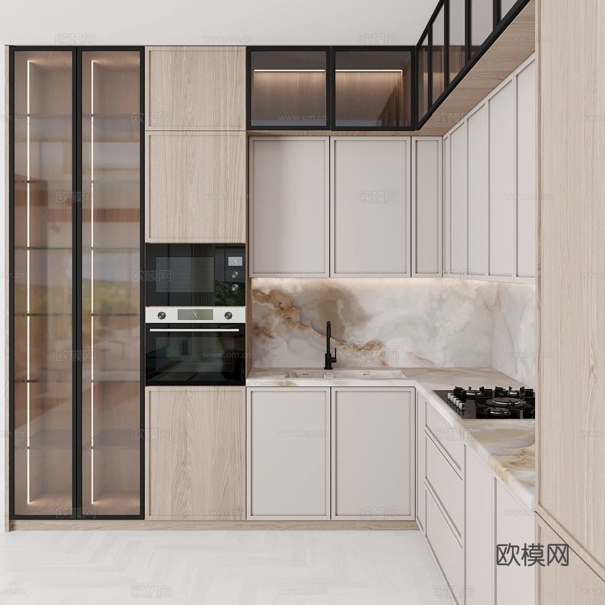 现代意式橱柜3d模型