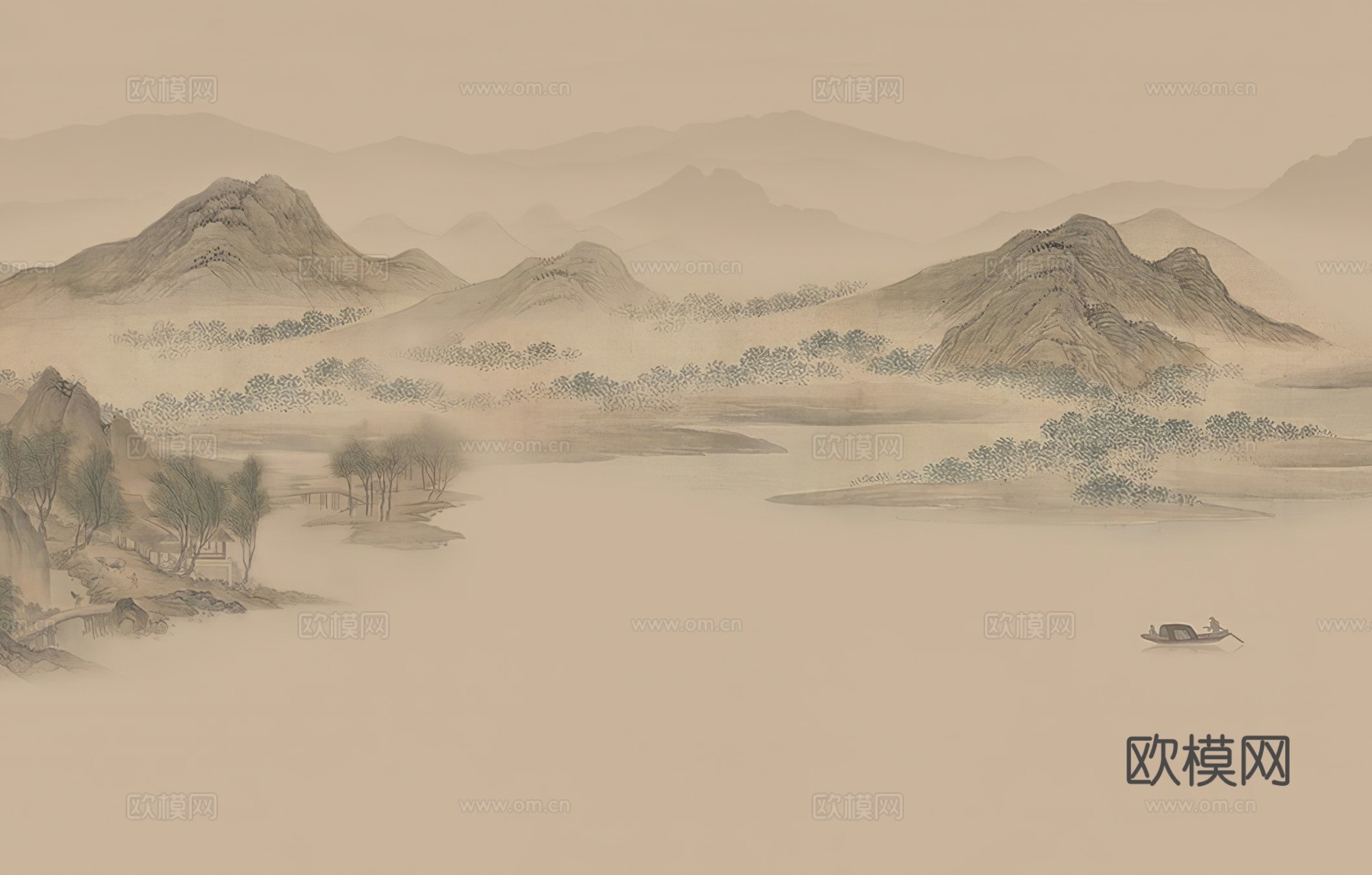 新中式山水风景装饰画