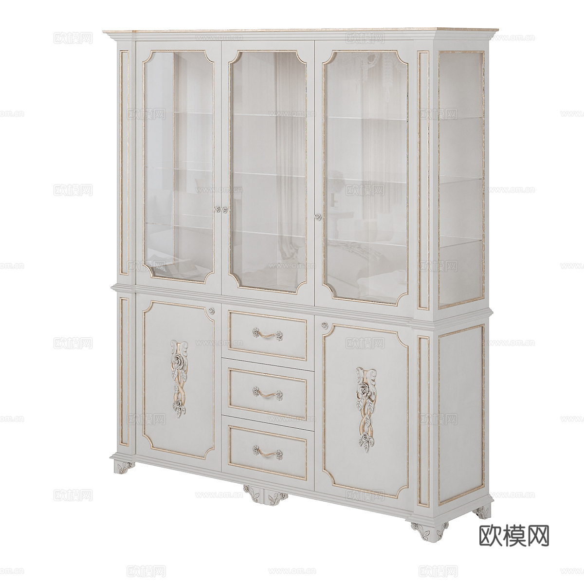 法式餐边柜 酒柜3d模型