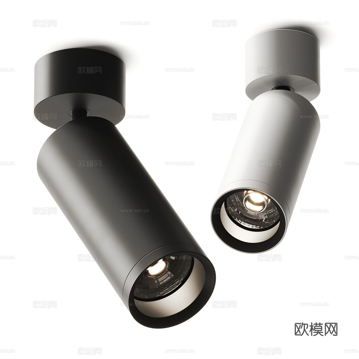 现代极简明装射灯3d模型