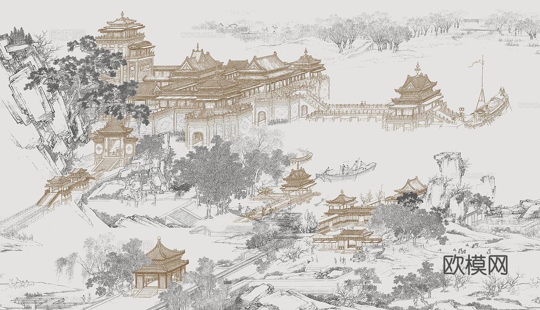 新中式山水风景装饰画