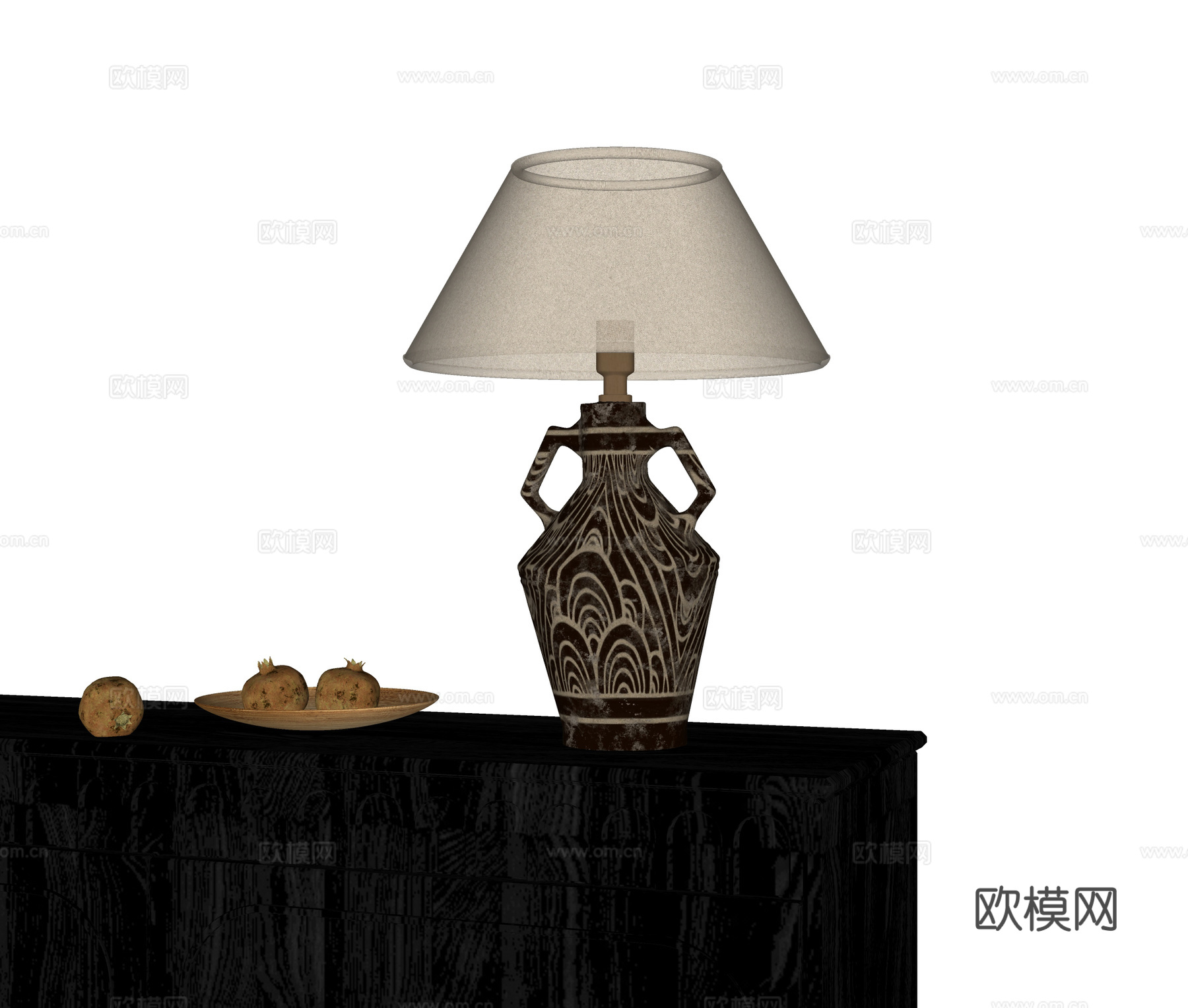 法式台灯su模型下载（渲染图2）
