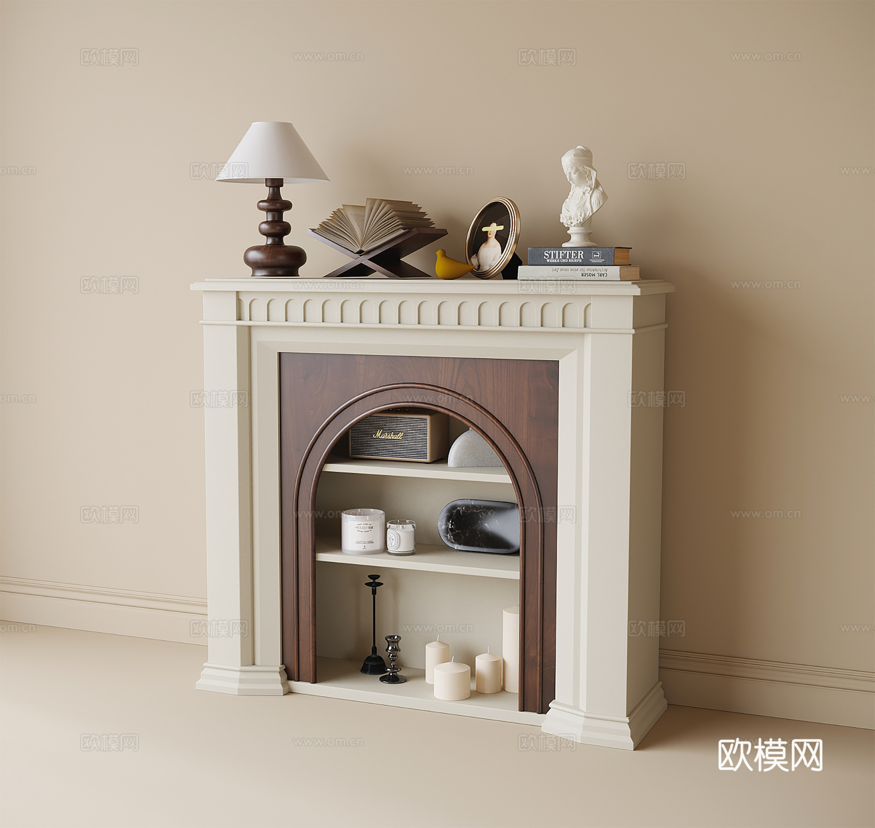 法式装饰壁炉su模型