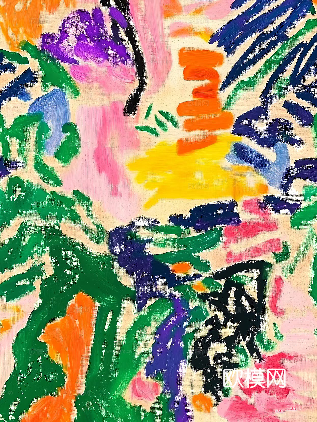 奶油彩色肌理装饰画