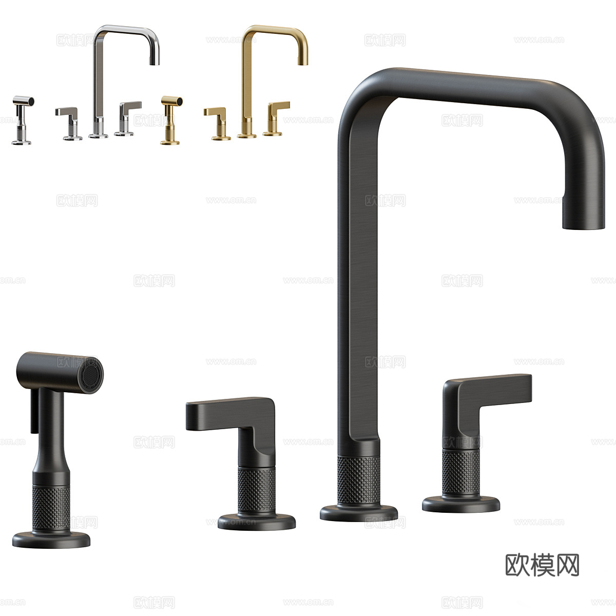 新中式轻奢 Gessi Inciso 厨房水龙头3d模型
