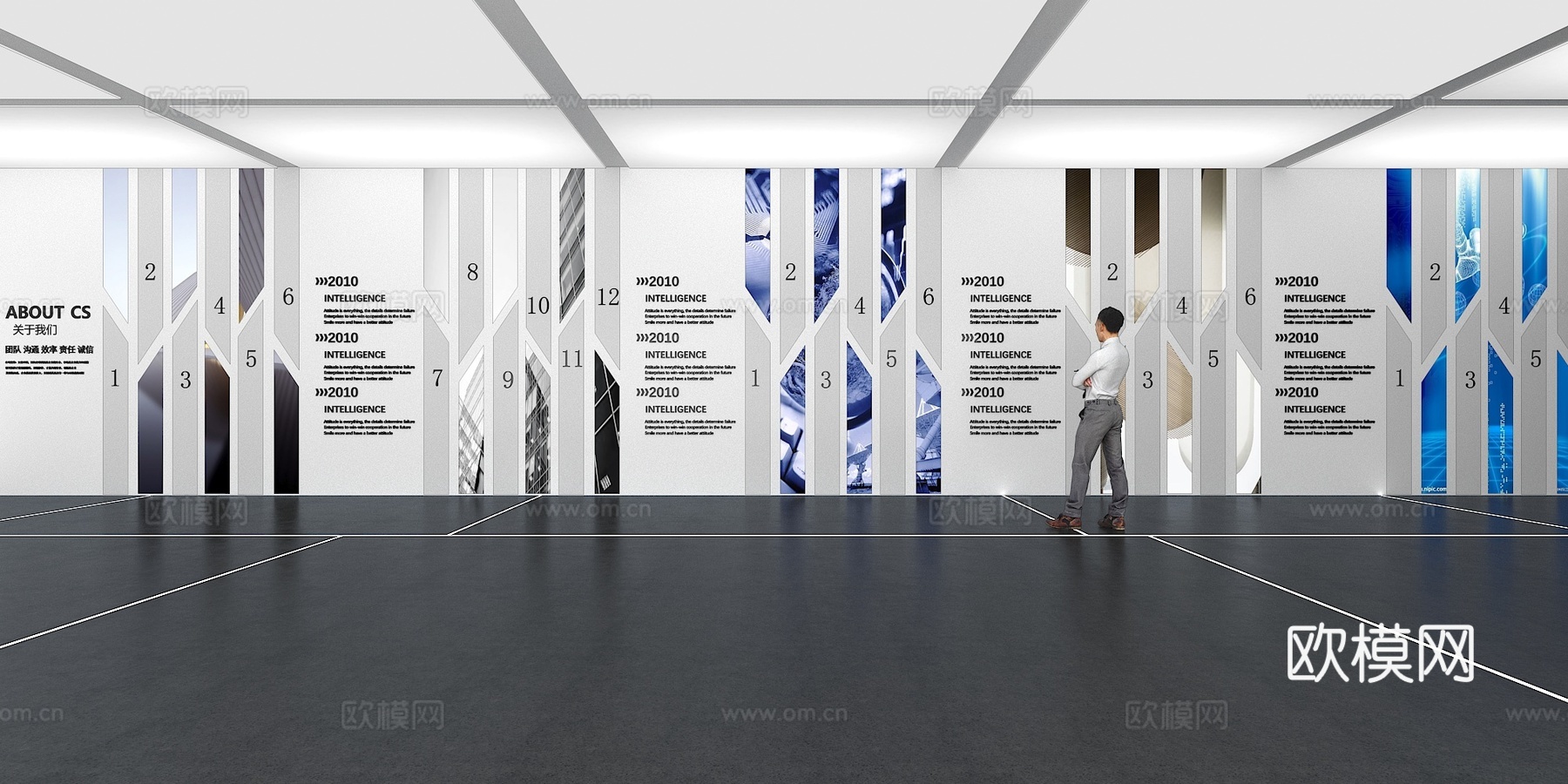 文化墙 企业文化墙 展示墙 教室 展厅 校园文化 走廊3d模型下载