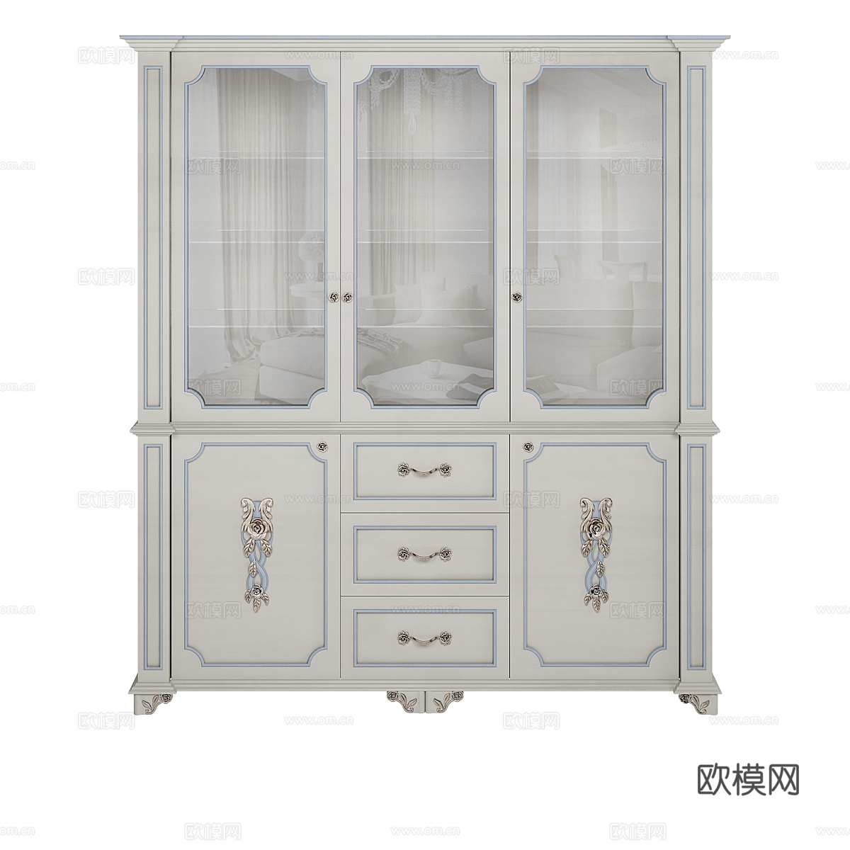 法式餐边柜 酒柜3d模型