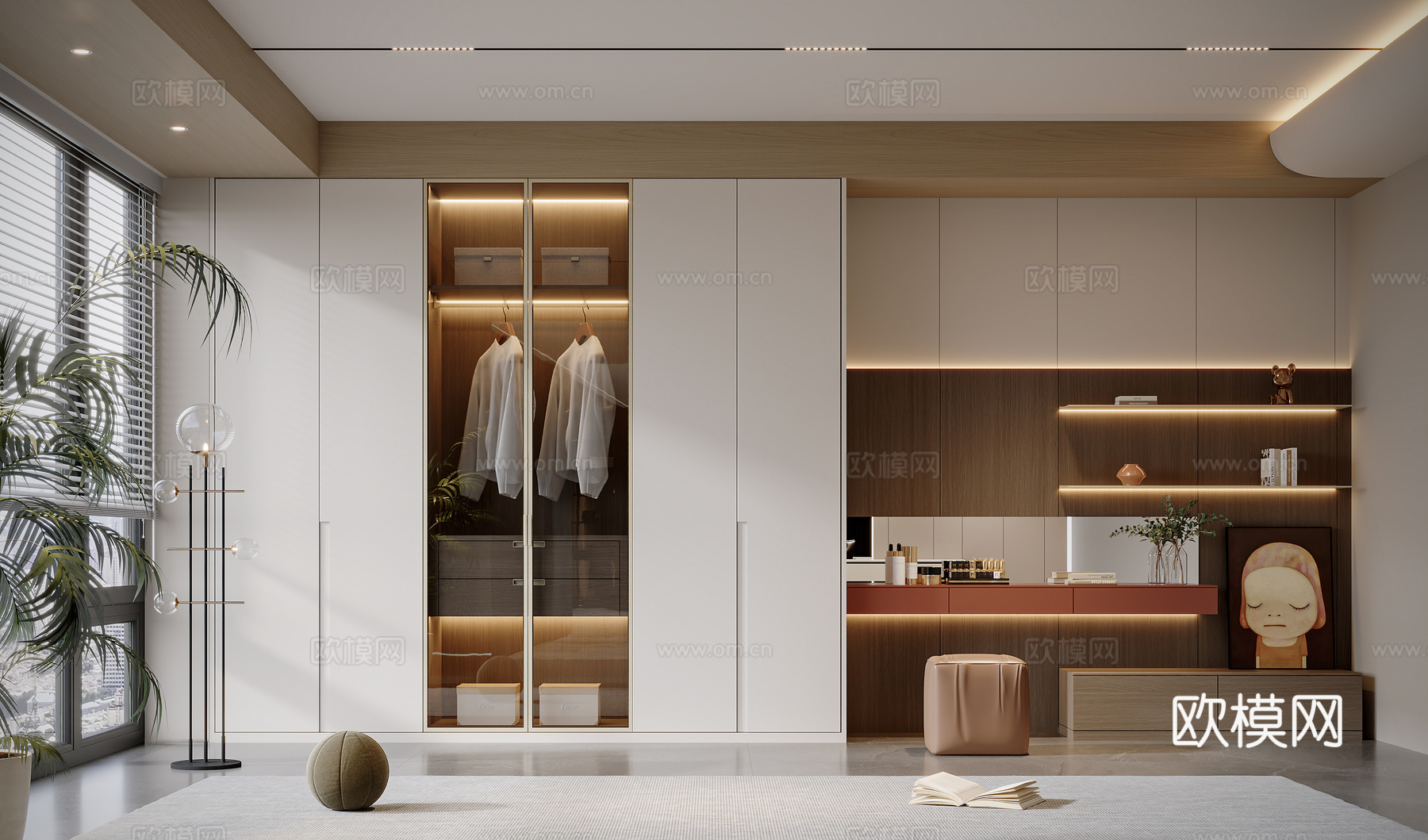 现代衣帽间3d模型下载