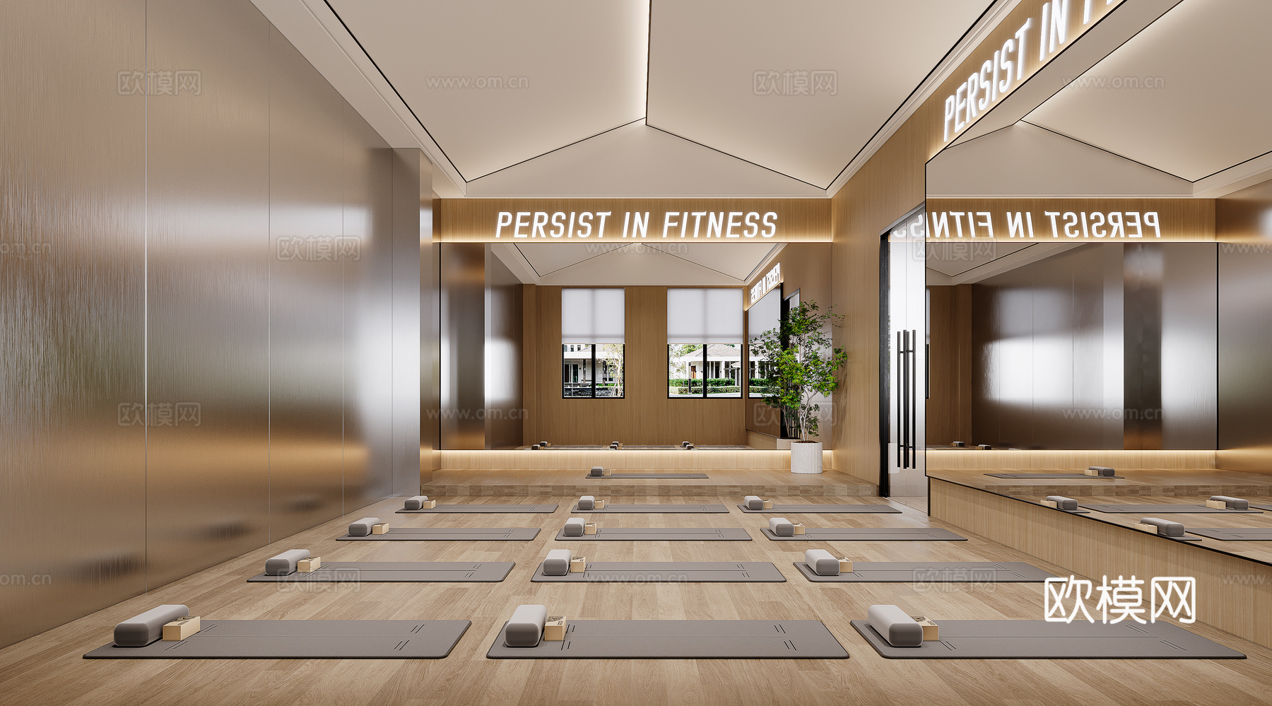 现代瑜伽室3d模型下载
