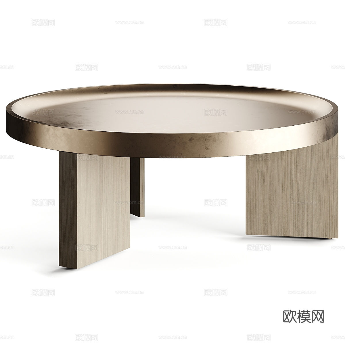 现代意式轻奢 Minotti LOUVER 金属茶几3d模型